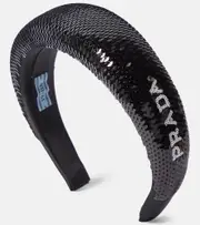[Prada] Prada Logo sequined headband One Size black