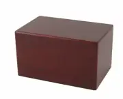 Large Cherry Box Funeral Cremation Urn for Ashes, 125 Cubic Inches
