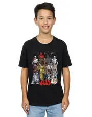 Absolute Cult Star Wars Boys The Rise Of Skywalker Character Collage T-Shirt Black 12-13 years