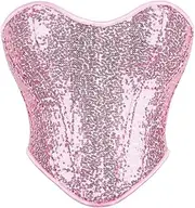 [OFFSUM] Women's Sexy Corset - Summer Sleeveless Bustier Crop Top Fashion Strapless Backless Solid Color Adjustable Large Size Underwear Clothing
