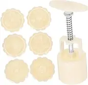 BRIGHTFUFU 1 Set Reusable Moon Cake Mold Kit Mid Autumn Festival Hand Press Tool for Cookies Pastries Includes Mold Stamps for Baking DIY Desserts