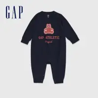 在飛比找momo購物網優惠-【GAP】嬰兒裝 Logo純棉小熊印花長袖包屁衣/連身衣 布