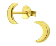 14K Gold Plated Sterling Silver Crescent Moon Earrings