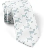 [KAWAMOUSE] ( Goats On ) Fashion Novelty Necktie, Conversation Neckwear Ties Great for Party and Events, As Shown