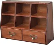 B Baosity Desktop Countertop Cabinet Cosmetic Storage Makeup Tray Tabletop Display Rack Wood Display Shelf for Bedroom Home Office