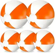 Whaline 5Pcs Inflatable Beach Ball 24 & 16 Inch Round Pool PVC Balls Cute Game Toys