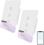 UseeLink Matter Smart Light Switch, Smart Switch, Alexa Light Switch, Compatible with Alexa, Applee Home, Sirii, Googlee Home and SmartThingss, Voice Control，Neutral Wire Required (3-Way 2 Pack)