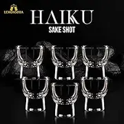 LEMONSODA Clear Shot Glass Set - Heavy Base Haiku Sake Shot Glasses for Whiskey, Tequila, Vodka, Espresso, Spirits & Liquor - Perfect for Tastings, Parties, Bars, Housewarming Gift (Set of 6-2oz)