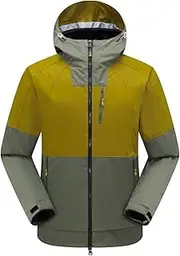 [VIDECOR] Stay Dry and Comfortable with Men's Lightweight Waterproof Breathable Ski Jacket Multiple Pockets for Storage,G-XL