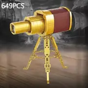 649PCS Retro Telescope Building Blocks Monocular Telescope Model With Tripod