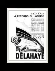 1934 Delahaye 4 World Records - Matted for 11x14 Frame