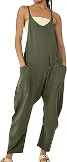 Womens Overalls | Summer Jumpsuit | Fashion Sleeveless Baggy Loose Overalls Jumpsuit Casual Dungarees Wide Leg Romper Pockets Beutee