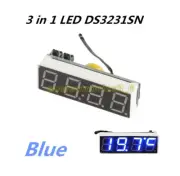 Blue DS3231SN 3 in 1 LED Digital Clock Temperature Voltage Module AU