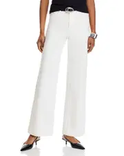 L'Agence Clayton Mid Rise Wide Leg Jeans in Black