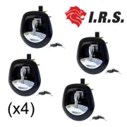 Drop 'T' Whale Tail black dish, chrome handle (Trailer Caravan, Tool Box) x4