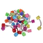 20Pcs Body Piercing Jewelry 3mm Dice Style Tongue Navel