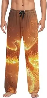 [PDZRMY] Pajama Pants Phoenix Fire Fantasy for Men Men's Separate Bottoms, Lounge Pants with Pockets S