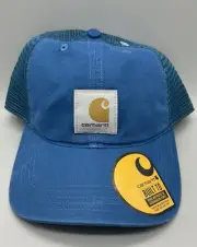 CARHARTT Men's Blue Trucker Canvas Mesh Snapback Hat Cap AH0286 One Size NWT#392