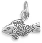 7x13mm (C) Fish Charm .925 Sterling Silver
