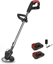 Provecta Cordless Grass Trimmer Weed Wacker/Lawn Edger/Mower/Brush Cutter,3-in-1 String Trimmer Lawn Edger with Two 24V Batteries,Adjustable Height Weed Eater Tool