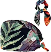 [YTYVAGT] Scrub Caps Women,Scrub Hats Suitable for Women,Bird Parrot Tropical Flower