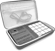 Musiin Premium Velvet Hard Shell Travel Case Compatible with Native Instruments Maschine Mikro MK3 and AKAI Professional MPK Mini MK3 Cajon Controller Analog Device Case (Gray)