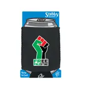 Free Palestine Fist - Funny Novelty Stubby Holder With Base