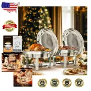 95% Pre-Assembled Stainless Steel Buffet Chafers Set for Weddings & Parties