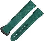 [GUMMMY] 20mm New Green Nylon Fabric Watchband Fit For Omega Strap For AT150 Seamaster 300 Planet Ocean De Ville Speedmaster Curved End Watch Band
