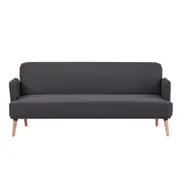 Merlin 3 Seater Sofa Futon Bed Fabric Lounge Couch - Charcoal