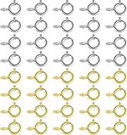 HAIKING Spring Ring Clasp, 40 Pcs Open Ring Jewelry Spring Clasps for Jewelry Making (9 * 6MM)