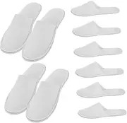 CAXUSD 5 Pairs Disposable Slippers Plane Slippers Travel Hotel Slippers Wedding Day Slippers Bathroom Slippers House Slippers Wedding Slippers Spa Slippers Guest Slippers White Cloth