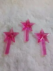 3pk SMALL PINK CLASSIC STARS TOPPERS FOR CERAMIC CHRISTMAS TREES