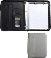 A4 Clipboard Folder A4 Folder Conference Folder Portable Conference Folder A4 Zipped PU Leather Portfolio Clipboard Document Organiser Writing Pad with Portable Handle
