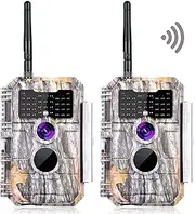 2 Pack WiFi Game Camera Trail Deer Cam 24MP 1296P MP4 Video Night Vision No Glow Motion Activated Waterproof for Wildlife Hunting & Home Security, Send Pictures to Cell Phone via App Operated