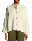 Eileen Fisher Mandarin Collar Channel Jacket Undyed Ecru XS NWT $258