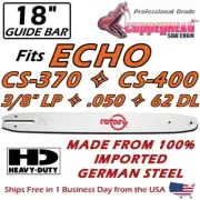 COPPERHEAD 18" CHAINSAW GUIDE BAR for ECHO CS-370 CS-400 - 3/8 LP, .050, 62 DL