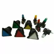 5 X Arcade JAMMA Triangular Illuminated LED Push Buttons With Micro-switch