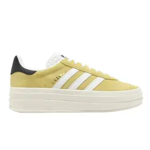 adidas 休閒鞋 Gazelle Bold W 女鞋 黃 白 麂皮 厚底 增高 拼接 愛迪達 HQ6891