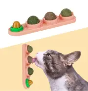 Catnip Balls for Cats Wall - 4 Pack, Silvervine Edible Chew Toys, Dental Care