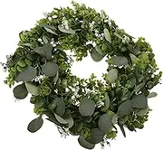 Luxshiny Eucalyptus Ornament Wreath Faux Eucalyptus Garland Eucalyptus Garland for Front Door Fake Leaves Garland Artificial Fake Plant Garland Decor Eucalyptus Wreath Silk Green