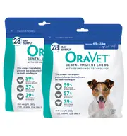 OraVet Dental Chews Small Dogs 4.5-11kg (56 chews)