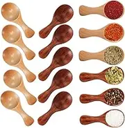 Small Wooden Salt Spoon - 20 Pack Mini Wood Spoon with Short Handle, Perfect for Small Jars of Jam, Spices, Condiments, Seasoning, Sugar, Honey, Coffee, Tea, Mustard, Ice Cream, Milk Powder