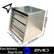3-Drawer Aluminum Toolbox 470x510x490mm - Sliding Drawers with Lockable Storage