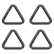 4Pcs 1-1/5" Triangle Jump Ring Buckle Spring Snap Clip Trigger Keychain Black