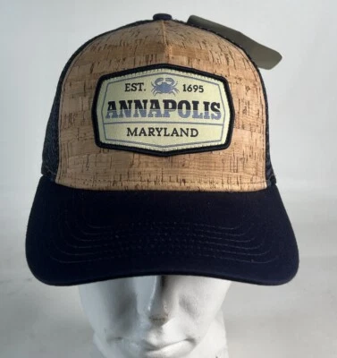 NWT Annapolis Maryland EST. 1695 SnapBack Trucker Hat Mesh Back Cork