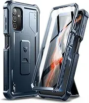 [Dexnor] for Samsung Galaxy A13 Case Built-in Screen Protector and Kickstand 360 Full Body Heavy Duty Military Grade Protection Shockproof Protective Cover for Samsung Galaxy A13 - Blue