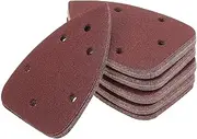 X AUTOHAUX Mouse Sander Sandpaper Mouse Hook and Loop Sander Pads 5.51Inch x 3.86Inch Red 50 Pcs P80 Triangular Backed with Velvet
