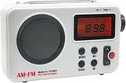 Snblzhef Portable AM/FM Radio, Digital Shower Radio, Mini Stereo Radio with Earphone Port & LCD Display, Headphone Jack Speaker