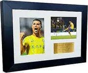 Kitbags & Lockers 12x8 A4 Signed Cristiano Ronaldo Al-Nassr FC Autographed Signed Photograph Picture Frame Football Soccer Poster Gift Gold
